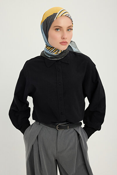 Schaless ليل ونهار - نيلي - وشاح منقوش إيفيليا - 90x90 سم