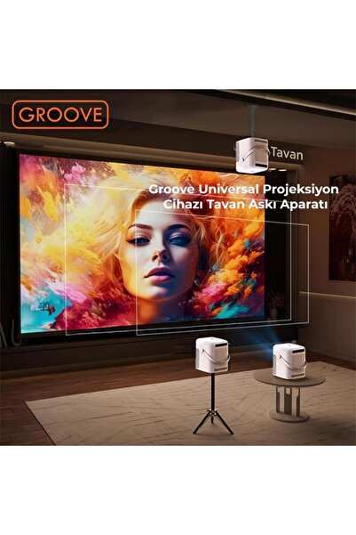 Groove Vankyo 30-60CM Alüminyum Projeksiyon Cihazı Tavan Askı Aparatı Duvar Bağlantı Aparatı Univers