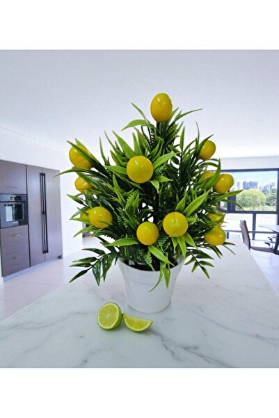 lstri Stylish Artificial Lemon Tree in a White Pot Gift Birthday