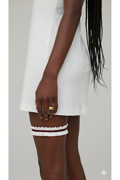 Handmade Betty Bands Fırfırlı Şerit Detaylı Bacak Jartiyeri Leg Garter Gelin ...