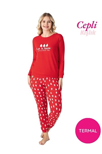 GUAVA+ Women's Crew Neck Buttonless Winter Thermal Jogger with Ankle Cuffs Long Sleeve Pajama Set with Pockets