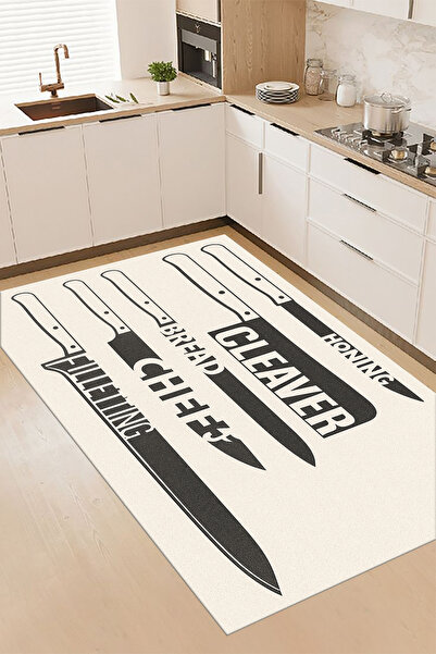 ferahome Dijital Baskı Modern Desenli Kaymaz Dot Taban Yıkanabilir Mutfak Hal...