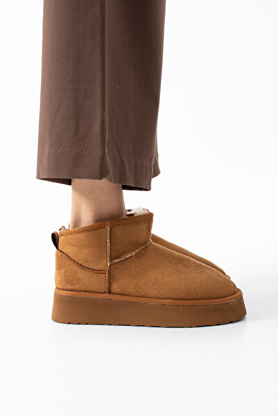 SOFT Mini Süet İçi Kürklü Kalın Taban Kadın Bot