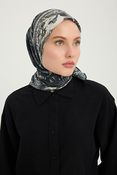 Schaless Cosmic Paisley - Μαύρο - Κασκόλ με σχέδιο Efilia - 90x90 εκ.