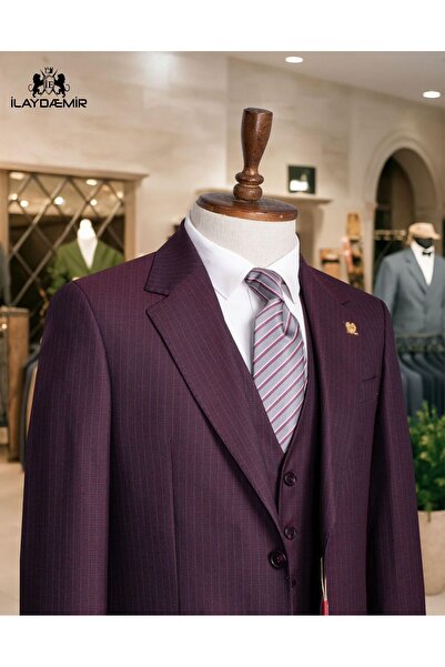 ilayda emir İTALYAN KESİM BLAZER ÇİZGİLİ ERKEK TAKIM ELBİSE