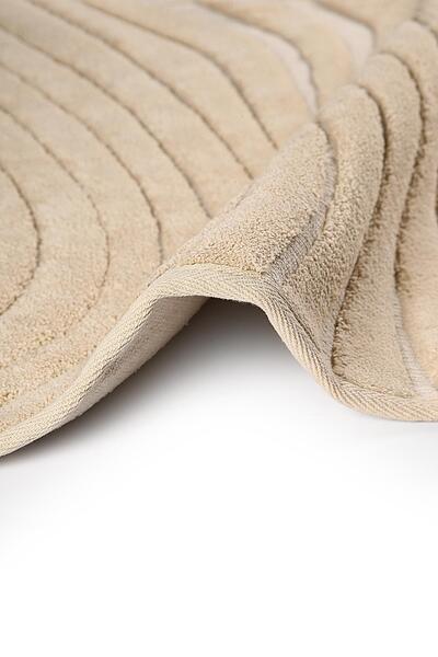 Bluenity Chrimp Natural Cotton 2-Piece Bath Mat Set 60X100+50X60 Light Beige