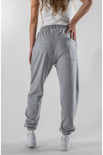 Superbluemexico Women's Elasticated Leg Gray Jogger Pants