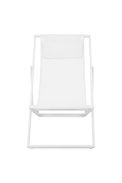 Maison Mex Scaun relaxare gradina/terasa, BEACH, L.100.5 l.60 H.93.8/34 cm, alb