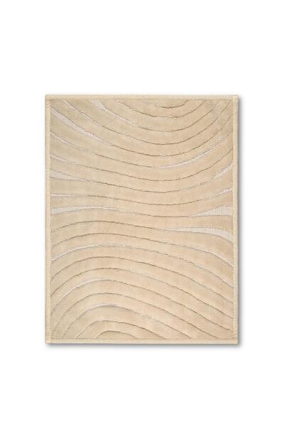 Bluenity Chrimp Natural Cotton 2-Piece Bath Mat Set 60X100+50X60 Light Beige