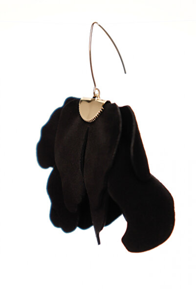 HAIArt Handmade leather floral earrings - Black