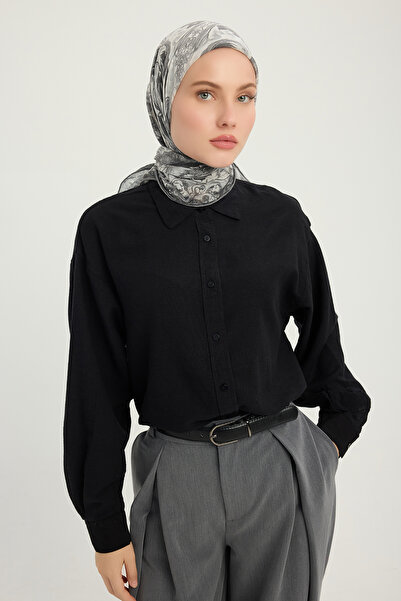 Schaless Λουλούδια Στρατόπεδο - Γκρι - Κασκόλ με σχέδιο Εφιλία - 90x90 εκ.