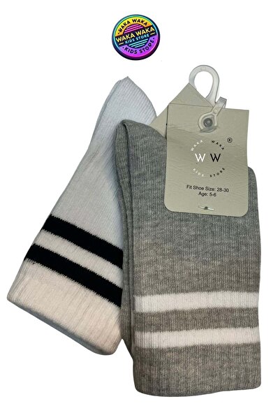 ww waka waka kids store Kids Children's Striped 2-Piece Socks Set