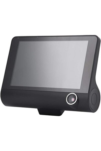 podofo Triple Car Camera Traffic Monitoring, Interior, Rear, 4 Inch, Full HD, Minimalist Design, Black -