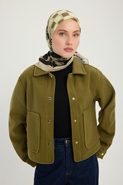 Schaless Pastel Journey - Mink - Efilia Patterned Scarf - 90X90 cm