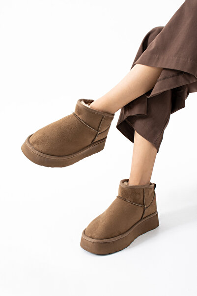 SOFT Mini Süet İçi Kürklü Kalın Taban Kadın Bot