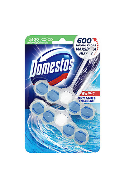 Domestos WC Blok 5'li Güç Tuvalet Bloğu Okyanus Ferahlığı Maksimum Hijyen