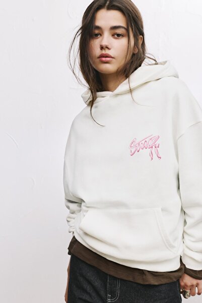 Pull & Bear Fiyonk grafikli kapüşonlu sweatshirt