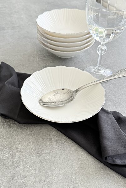 porselenden Aura Silver 6-Person 16 cm Premium Porcelain Soup Bowl Set