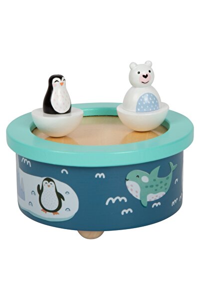 Small Foot Cutie muzicală din lemn, design arctic, pinguin și urs polar, atmo...