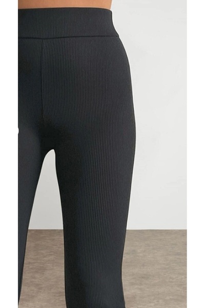 Livik Plus Size Women's Black High Waist Spanish Leg Shaping Drawstring Leggings Pants