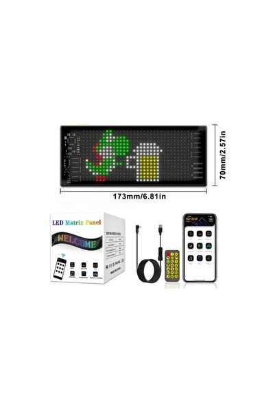 OEM Advertising Display Panel with RGB LED Control via App and Remote, 5V, 70x173mm