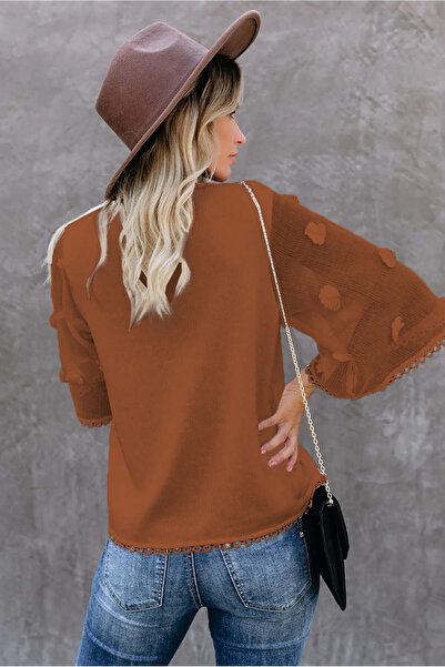 WildFashion Casual blouse made of light material with wide short sleeves K819-8 S/M