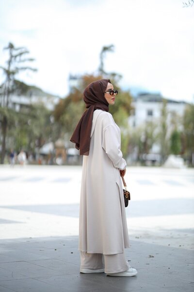 NS Moda Tesettür Duha Set Stone Model-548