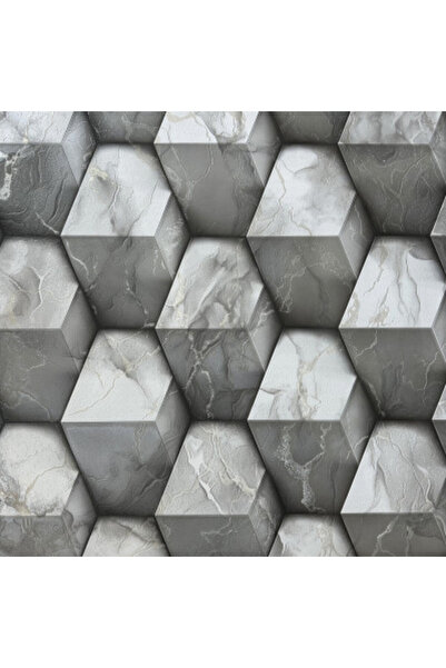 MallDeco Tapet duplex din vinil, gri, design hexagonal