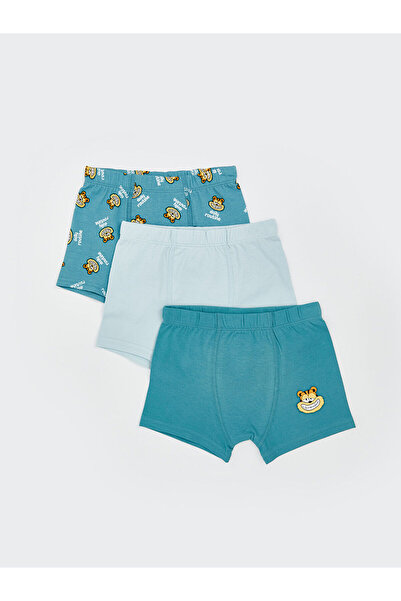 LC Waikiki Özmarka New Season Combed Cotton Boys' Boxer 3-Piece Set