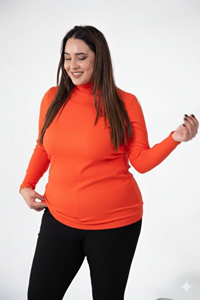 Roxxlen 12228023 Γυναικείο πουλόβερ με ψηλή λαιμόκοψη βασικό σχέδιο, μεγάλο μ...