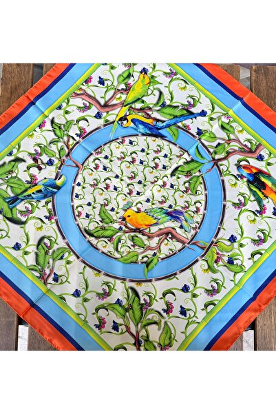 MODA وشاح ساتان منقوش ملون 60 × 60 سم