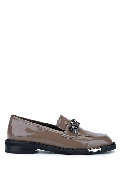 Tamer Tanca Women's Genuine Leather Mink Patent Leather Loafers