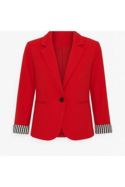 KASİDE Striped Trimmed Jacket with Sleeves