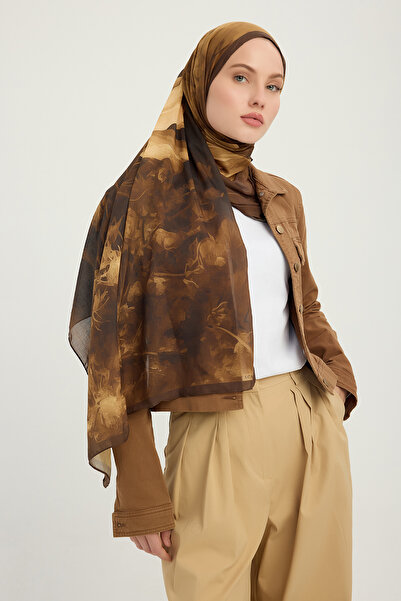 Schaless Timeless Dream - Brown - Efilia Patterned Shawl - 70X190 cm