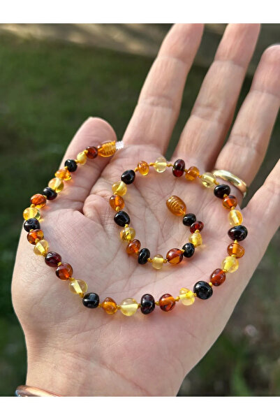 NİSSBEBE Sertifikalı Orijinal Kehribar Kolye Damla Kehribar YETİŞKİN Kolye