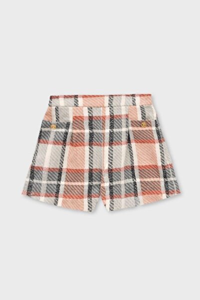 MAYORAL Kız Çocuk 4-9 Yaş Kışlık Ekose Şort Pudra