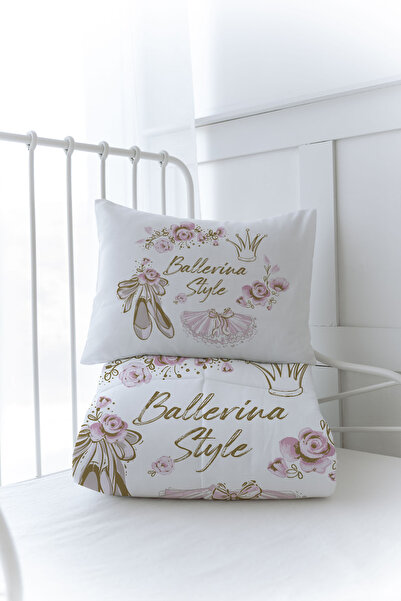 Tuğba Kuğu Organik Baskılı Bebek (100x150) Yorgan Seti - For Baby Serisi - Altın Bale Kıyafetleri