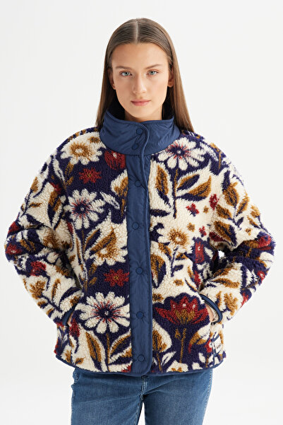 WRANGLER Relaxed Fit Geniş Kesim Desenli Çok Renkli Sherpa Ceket