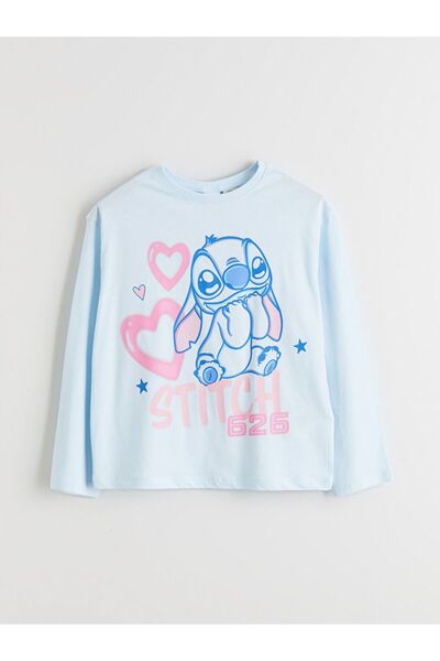 LC Waikiki Lcw Kids Crew Neck Stitch Printed Girls Pajama Set