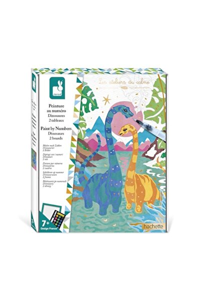 Janod Комплект за рисуване по числа - Динозаври