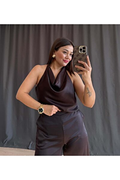 Nilgün Karakaya Butik Saten Degaje Bluz