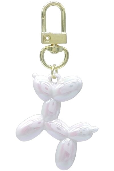 OEM Balloon Dog Keychain, Original Accessory, Unique Style, 5 Cm, ​​White