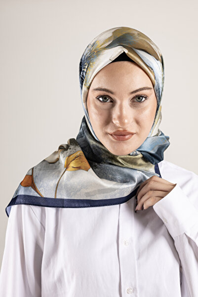 Akel Ψηφιακό κρυστάλλινο μοτίβο κασκόλ 95x95 – Παστέλ μοτίβο-4