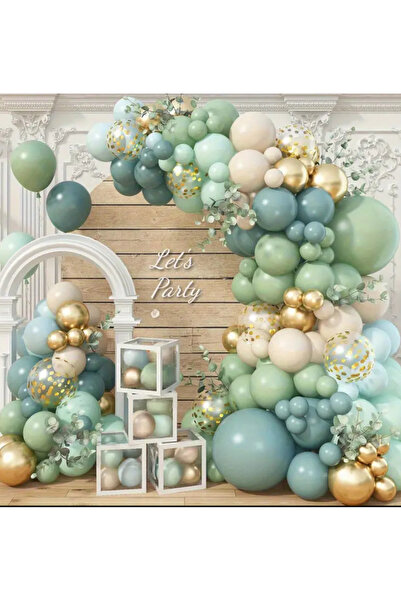 Çemrek Süs Parti مجموعة بالونات ريترو وايت شفافة مزينة بالترتر من جرين آيدا تي شيرت، 100 قطعة