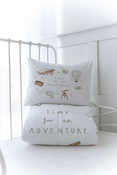 Tuğba Kuğu Organik Baskılı Montessori (100x200) Yorgan Seti Yorgan Seti - Royal Series - Adventure Baby