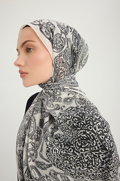 Schaless Endless Love - Gray - Efilia Patterned Shawl - 70X190 cm