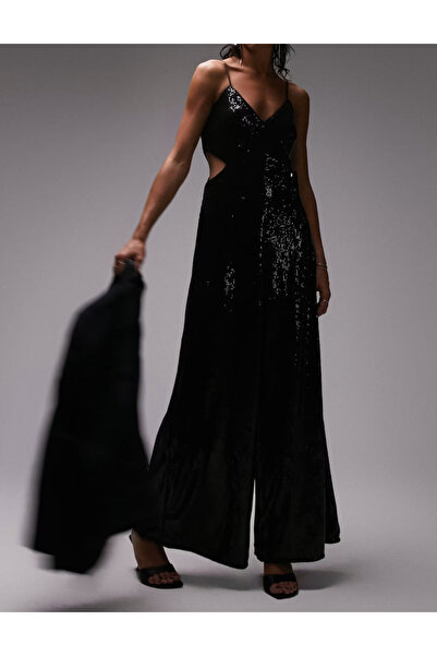 TopShop Topshop long jumpsuit, black