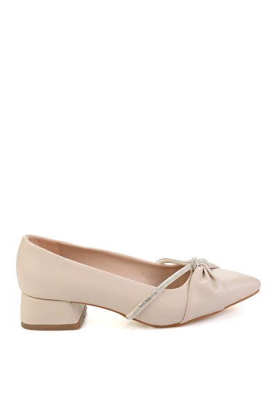 Bambi Bej Kadın Klasik Topuklu Ayakkabı K01475020509