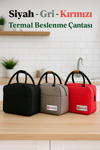 SürLaz 3 Piece Thermal Lunch Box Set, Economical Set, Ideal for School-Office...