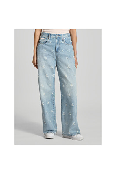 Calvin Klein Ck Lv047c785g The Wıde Leg Ck Dıstressed Indıg Kadın Pantolon